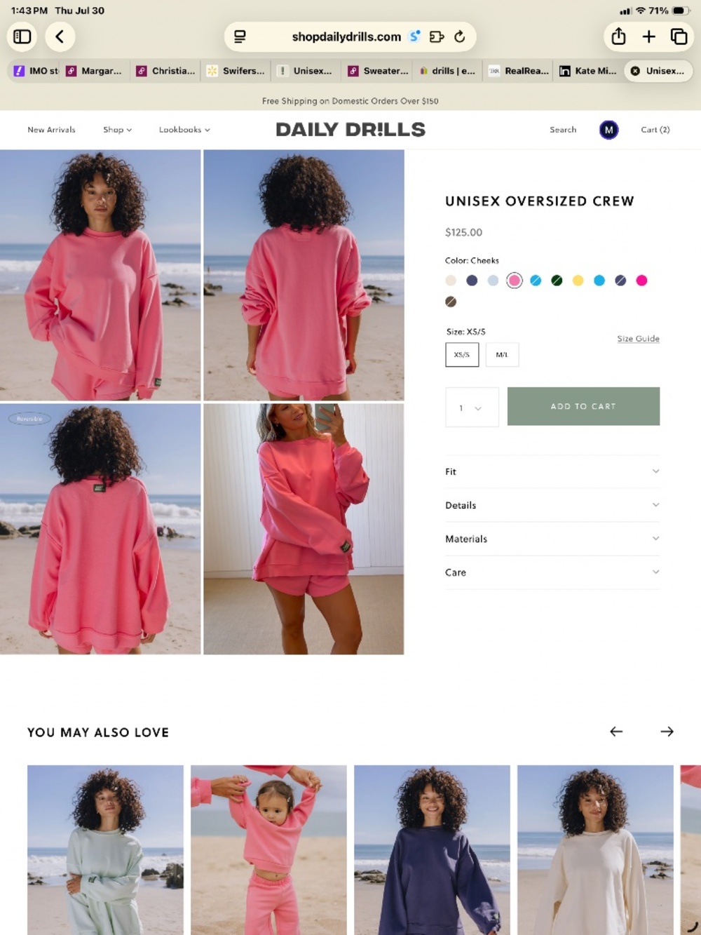 DAILY DRILLS “CHEEKS” SWEATSHIRT - L/XL